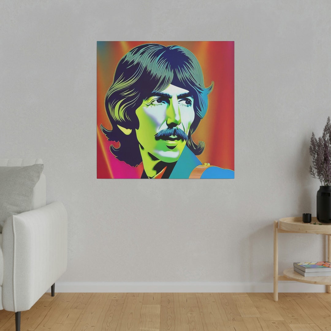 George Harrison the Beatles Portrait Vibrant Pop Art on Strectched ECO ...