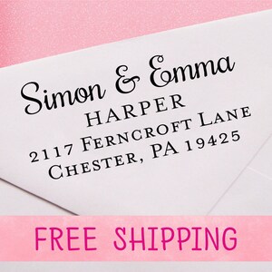 Calligraphy Self Inking Return Address Stamp: Wedding, Christmas
