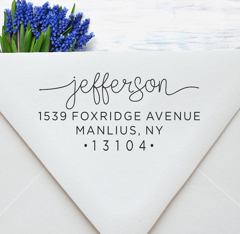 Return Address Stamp, Self Inking Address Stamp, Calligraphy Address Stamp, Wedding Address Stamp, Personalized Address Stamp, A40