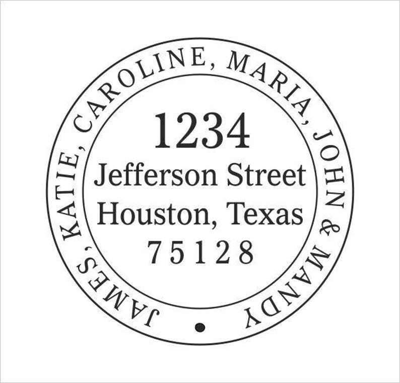 Personalized Round Address Stamp, Custom Round Stamp, Customized Address Stamp image 1