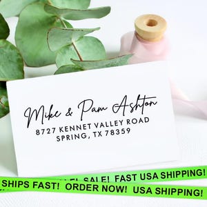 Custom Return Address Stamp: Modern Handwritten Rubber Stamp