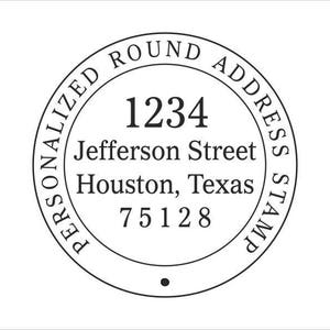 Personalized Round Address Stamp, Custom Round Stamp, Customized Address Stamp image 2