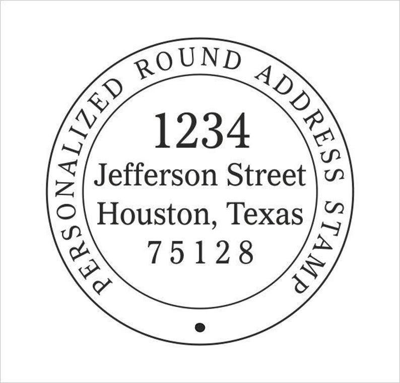 Personalized Round Address Stamp, Custom Round Stamp, Customized Address Stamp image 2
