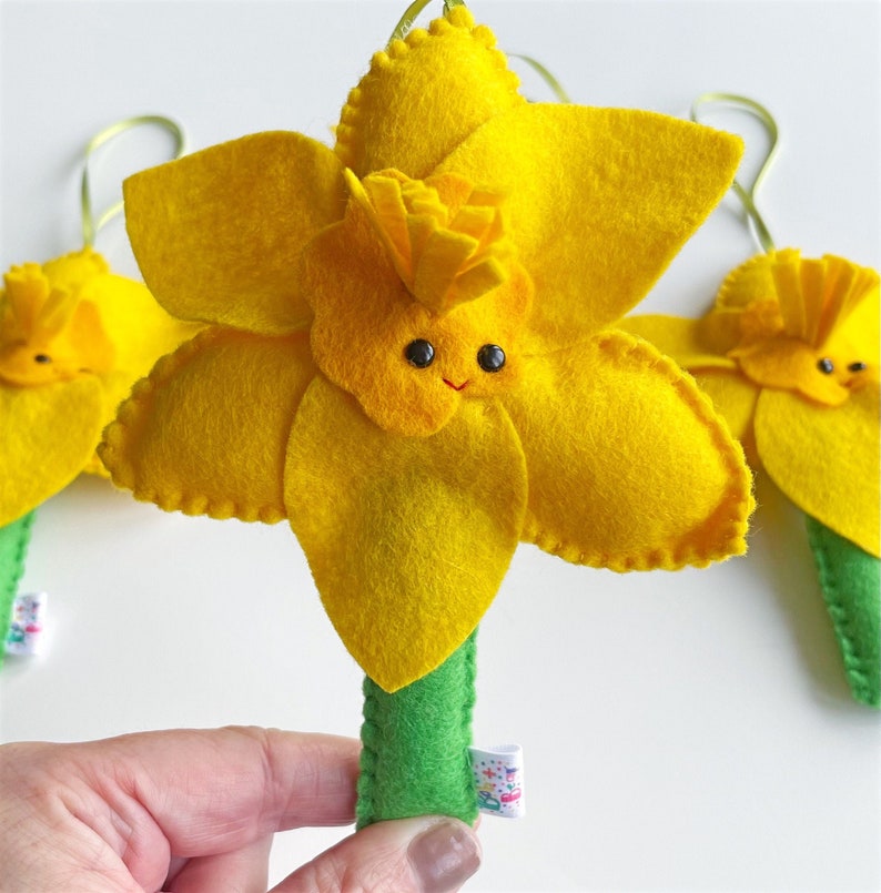 Felt Daffodil Daffodil Decoration Hanging Daffodil Felt Etsy