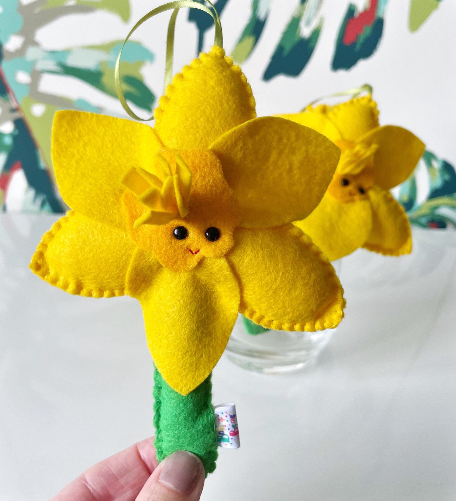 Felt Daffodil Daffodil Decoration Hanging Daffodil Felt Etsy