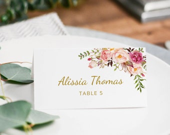 #A121 Printable Place Card Templett Burgundy Navy White Wedding Place Card Template Red Blue White Wedding Place Cards Seating Cards