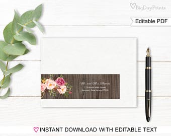 Wrap Around Address Labels, Rustic Address Labels Template, Printable Wraparound Address Labels, Match to #A060