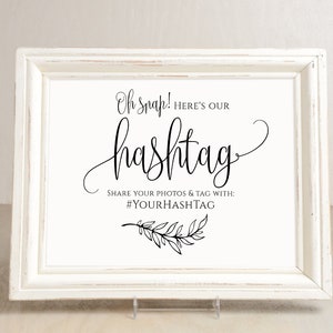Hashtag Wedding Sign, Modern Wedding Hashtag Sign, Your Hashtag Sign, Hashtag Template, Templett, #A045