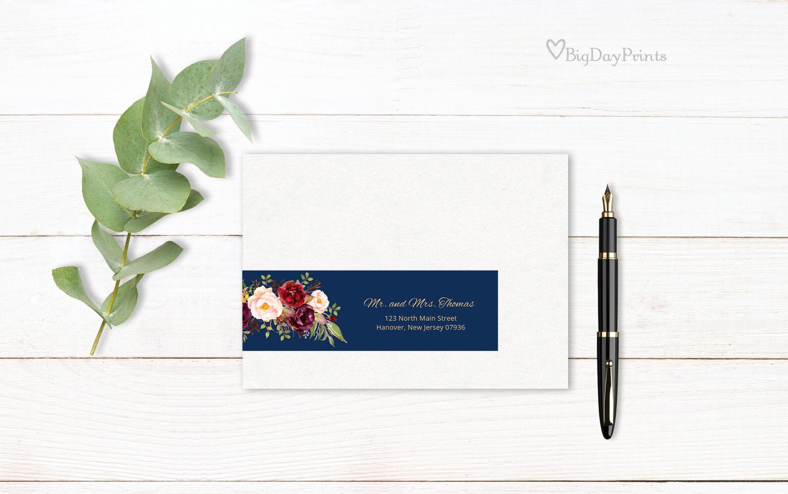 Wrap Around Address Labels Navy Wedding Address Labels - Etsy