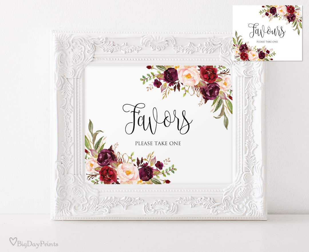 Favor Sign, Wedding Favor Sign, Wedding Favors Sign Printable ...