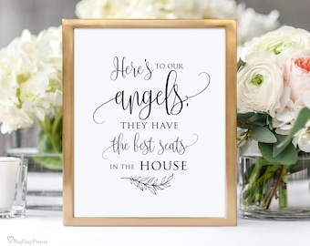 Here's to Our Angels Sign, Memorial Sign, Printable, Instant Download, A045