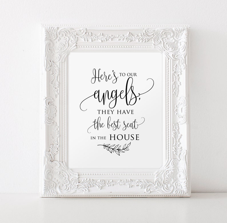 Here's to Our Angels Sign, Memorial Sign, Printable, Instant Download, A045 image 2