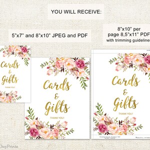 Cards and Gifts Sign, Gift Table Sign, Printable Wedding Sign, Gift ...