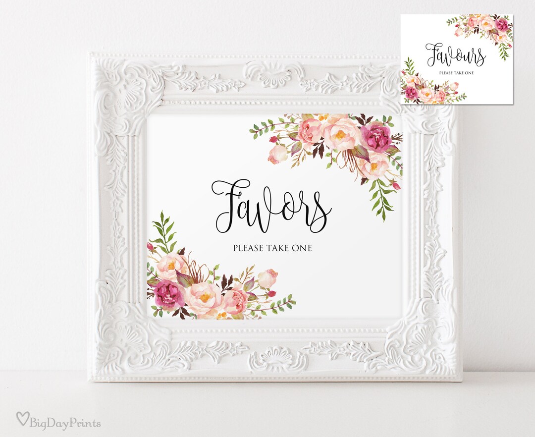 Favor Sign, Wedding Favor Sign, Wedding Favors Sign Printable ...