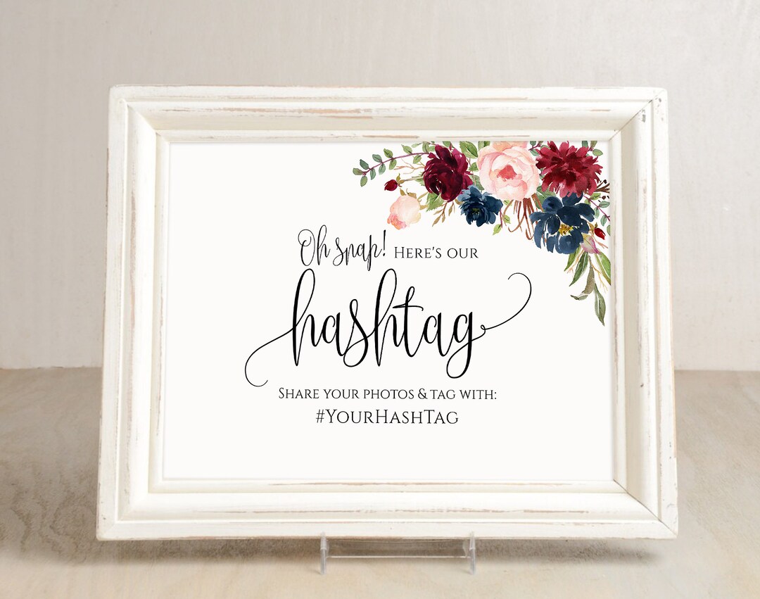 Signo de boda de hashtag, signo de hashtag de boda de Marsala, su signo ...