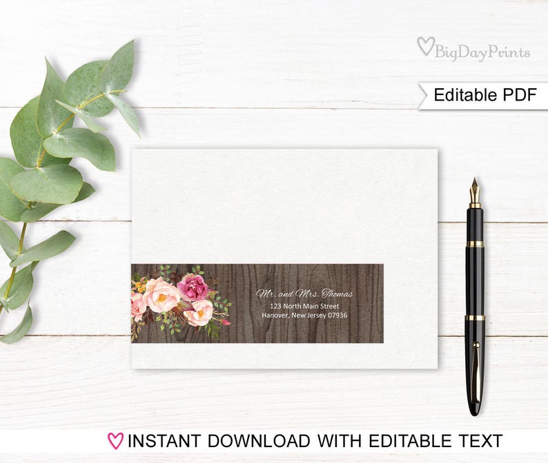 Wrap Around Address Labels Rustic Address Labels Template - Etsy