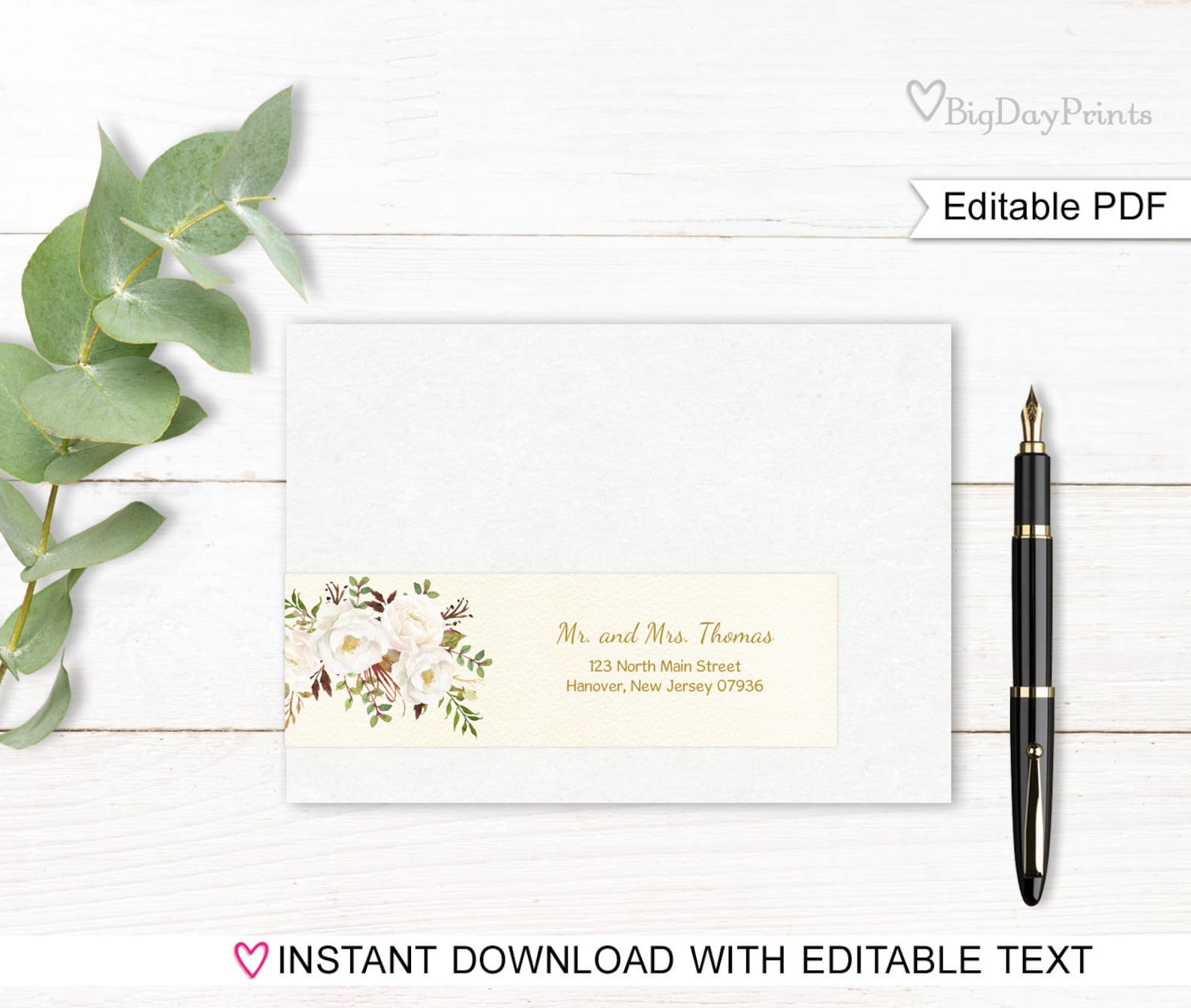 Wrap Around Address Labels Address Labels Template Printable Etsy