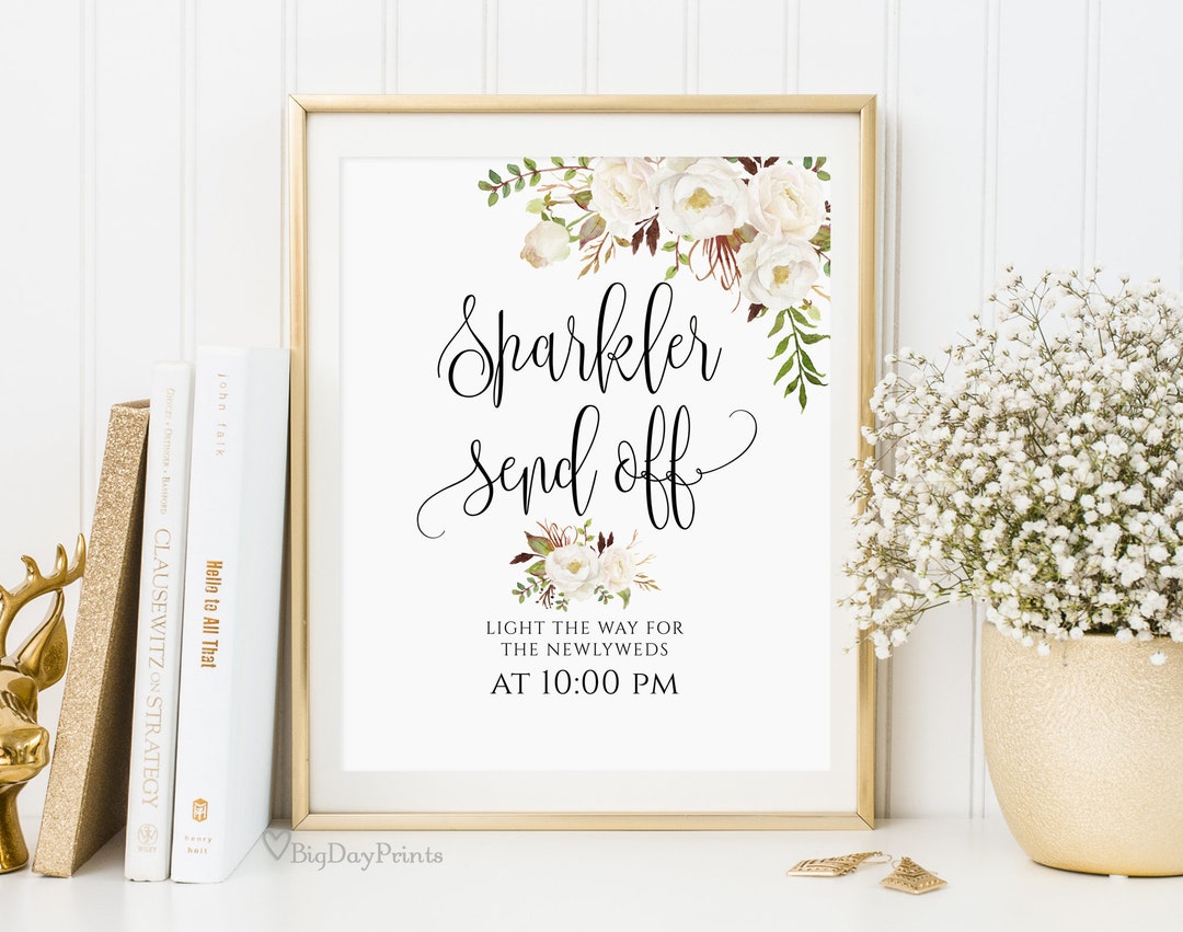 Floral Wedding Sparkler Sign Sparkler Send off Sign Sparkler - Etsy