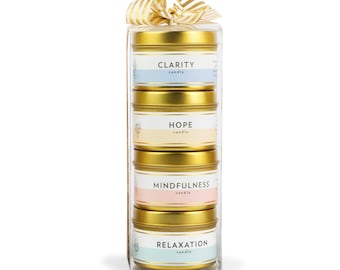 Wellness Candle Gift Set: Soy Wax Aromatherapy, Self Care Gift Box