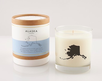 Alaska Soy Candle in Rocks Glass: Pine & Evergreen Scent