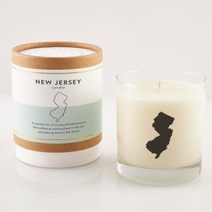 New Jersey Candle | New Jersey Lover Gift | Corporate Gift | Personalized Gift | New Jersey Home | Hostess Gift | Missing You Friend Gift
