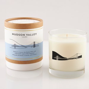 Hudson Valley Candle | Hudson Valley New York Lover | Hostess Gift | New Home | Personalized Gift | Soy Candle In Reusable Rocks Glass