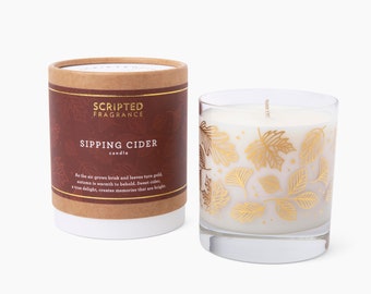 Sipping Cider Fall Candle | Autumn Candle | Housewarming Gift | Fall Decor | Autumn Scented Candle | Cider Candle