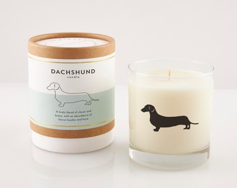 Dachshund Soy Candle: Reusable Rocks Glass, Pet Lover Gift