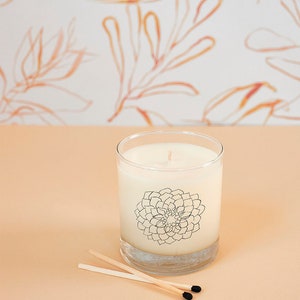 October Birth Flower Candle: Marigold Scented Soy Candle in Rocks Glass image 9