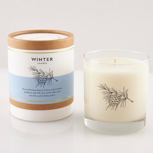 Winter Seasonal Soy Candle | Winter Birthday Gift | Personalized Gift | Winter Wedding | Hostess Gift | Soy Candle In Reusable Rocks Glass