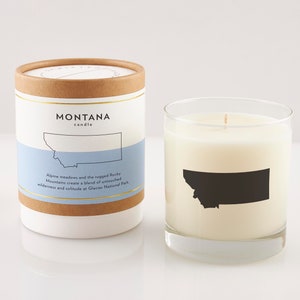 Montana State Candle | Montana Lover Gift | Personalized Gift | New Home | Missing  Friend | Moving | Soy Candle In Reusable Rocks Glass