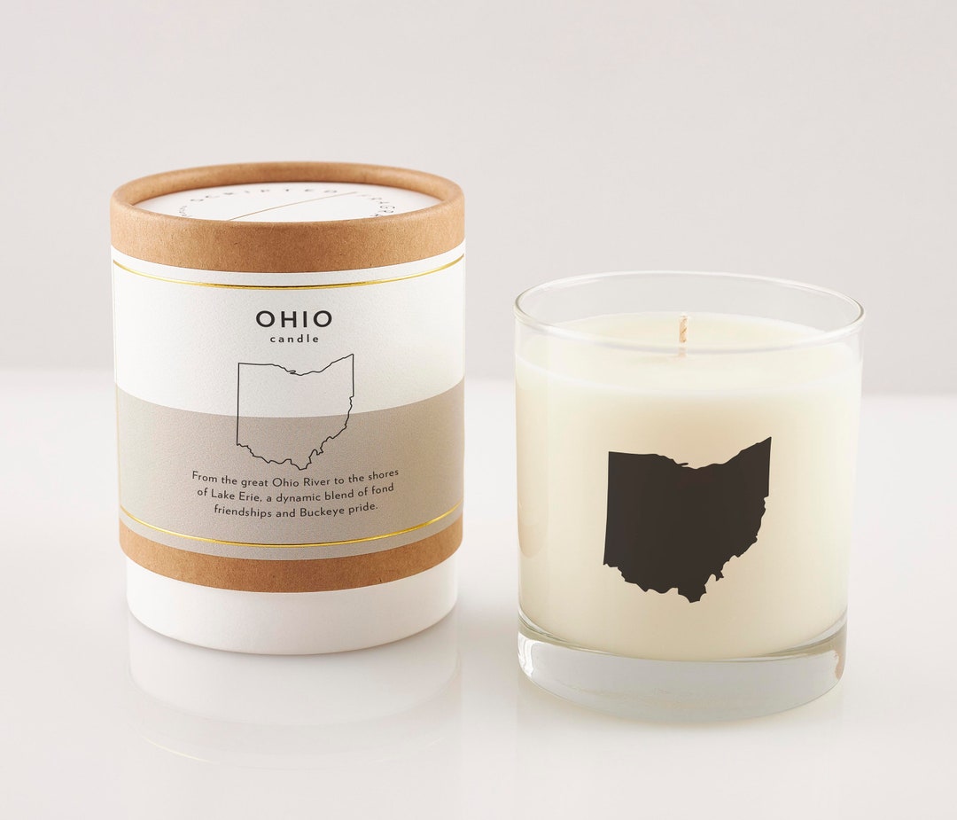 Ohio Candle Ohio Scented Candle State Candles Housewarming Rocks Glass Moving Gift Ohio State