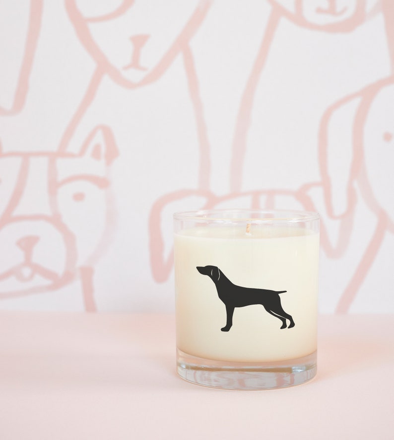 German Shorthaired Pointer Candle: Scented Soy Wax Rocks Glass image 7