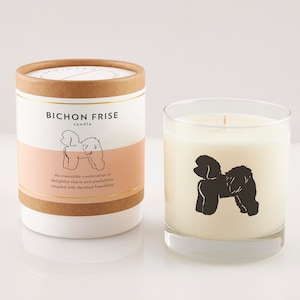 Bichon Frise Candle | Bichon Frise Lover Gift | Personalized Dog Gift | Bichon Mom | Pet Loss  Gift | Soy Candle In Reusable Rocks Glass