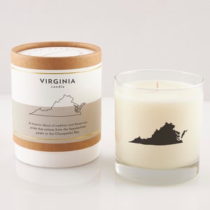 Virginia State Candle | Housewarming Gift | Corporate Gifting | Rocks Glass | Wedding | Virginia Home | Hostess Gift | Virginia Home