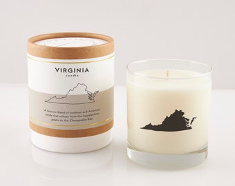 Virginia State Candle | Housewarming Gift | Corporate Gifting | Rocks Glass | Wedding | Virginia Home | Hostess Gift | Virginia Home