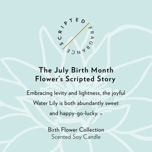 July Birth Month Candle July Birthday Month Flower Candle July Birthday Gift July Birthstone New Mother Gift Garden Lover Gift image 2