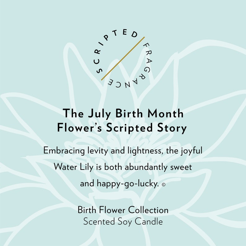 July Birth Month Candle July Birthday Month Flower Candle July Birthday Gift July Birthstone New Mother Gift Garden Lover Gift image 2