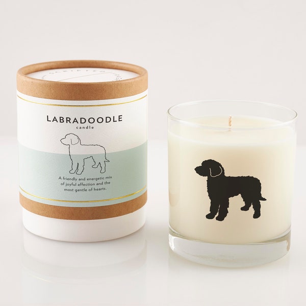 Labradoodle Candle | Labradoodle Gift | Labradoodle Mom | Labradoodle Black | Labradoodle Rocks Glass | Dog Dad | Labradoodle Lover