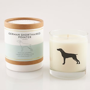 German Shorthaired Pointer Candle | German Shorthair Pointer Gift |  Dog Mom | Dog Dad | Scented Soy Candle | Dog Breed Rocks Glass Candle