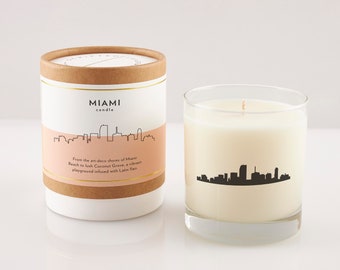 Miami Candle | Miami Gift | State Candles | Florida Candle | Rocks Glass | Moving Gift | New Home | Hostess Gift | Miami Florida