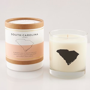 South Carolina Candle | South Carolina Home | Housewarming Gift | Birthday Gift | Rocks Glass | Hostess Gift | State of South Carolina