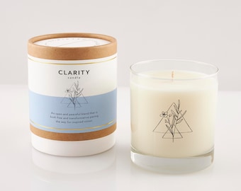 Clarity Candle: Sea Salt Jasmine Scented Soy Candle in Rocks Glass
