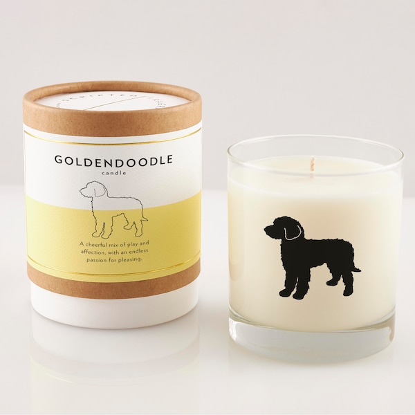 Goldendoodle Candle | Goldendoodle Gift | Goldendoodle Scented Candle | Doodle Mom | Rocks Glass | Gift For Dog Lover | Golden Doodle Lover