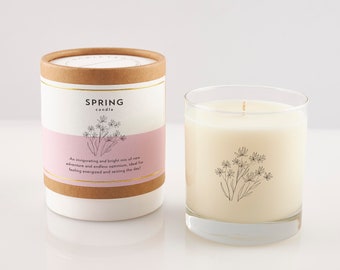 Spring Soy Candle in Reusable Rocks Glass: Lavender Clementine Bergamot