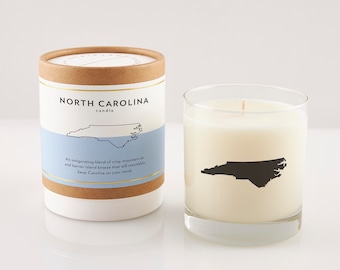 North Carolina Candle | North Carolina Gift | Wedding Favor | North Carolina Home | Rocks Glass | Hostess Gift | Moving Gift