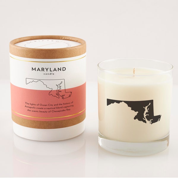 Maryland Soy Candle | Maryland Gift | Maryland State Gift | Rocks Glass | Housewarming Gift | State Candles | Moving | Hostess Gift