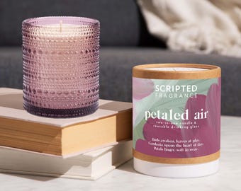Vela de soja Petaled Air en vaso con clavos / Gardenia y hojas verdes