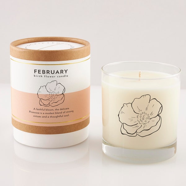 February Birth Flower Candle | February Birth Month Flower | February Birthday Gift | Gift For Gardiner | New Mother Gift | Rose Candle