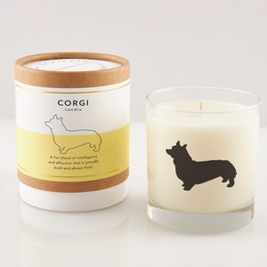 Corgi Candle | Gift For Corgi Gift Lover | Personalized Pet Gift | Corgi Mom | Soy Candle In Reusable Rocks Glass | Pet Lover Gift
